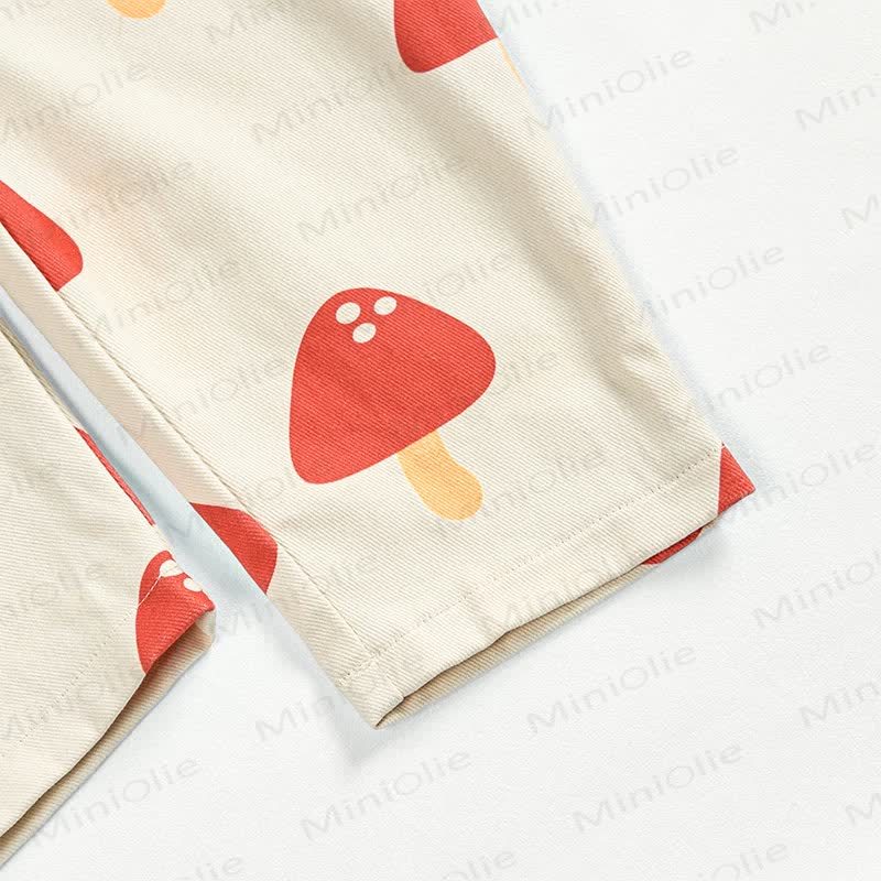 Baby Toddler Red Mushroom White Overalls  - image 5