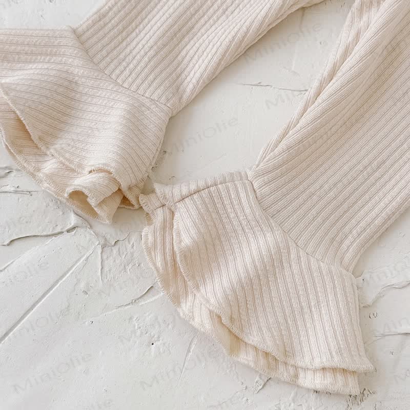 Baby 2-Piece Flower Sweatshirt and Pants Ribbed Set - image 9