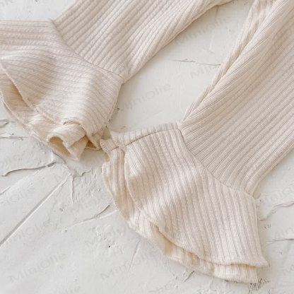 Baby 2-Piece Flower Sweatshirt and Pants Ribbed Set - image 9