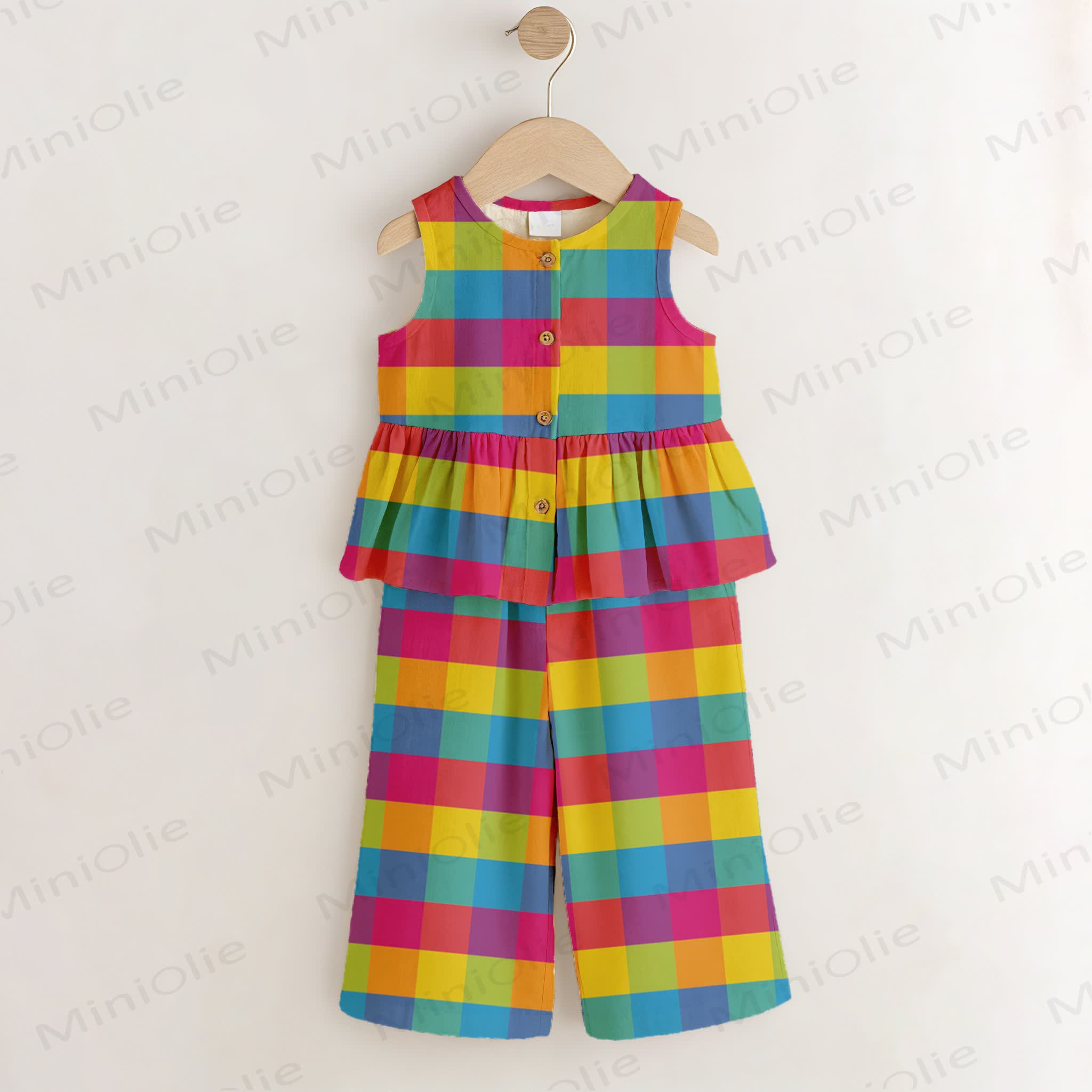 Toddler Multicolor Plaid Top and Pants 2-piece Set - Multicolor - 6-7T - image 1