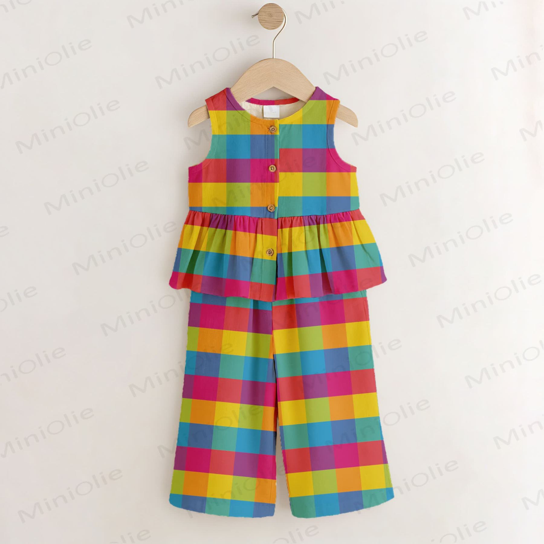 Toddler Multicolor Plaid Top and Pants 2-piece Set - Multicolor - 6-7T - image 1