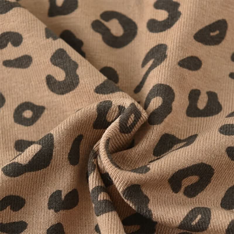 Baby Soft Knit Leopard Print Short Sleeves or Sleeveless Romper - image 5