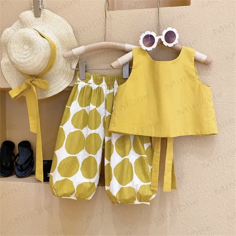 Toddler 2-Piece Yellow Dots Set with Hat - image 2