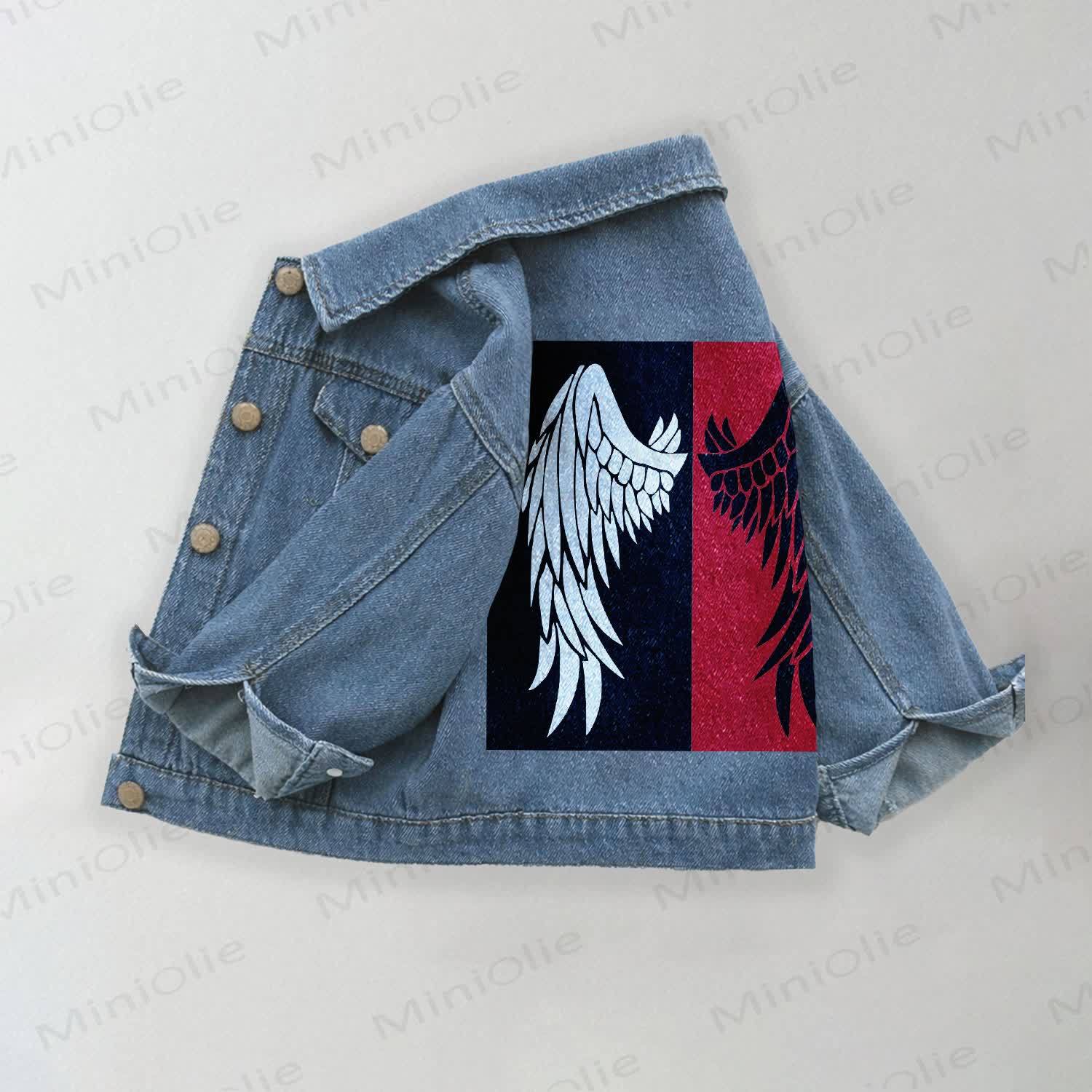 Toddler Kid Angel Wings Denim Jacket - Blue - 10-11T - image 1