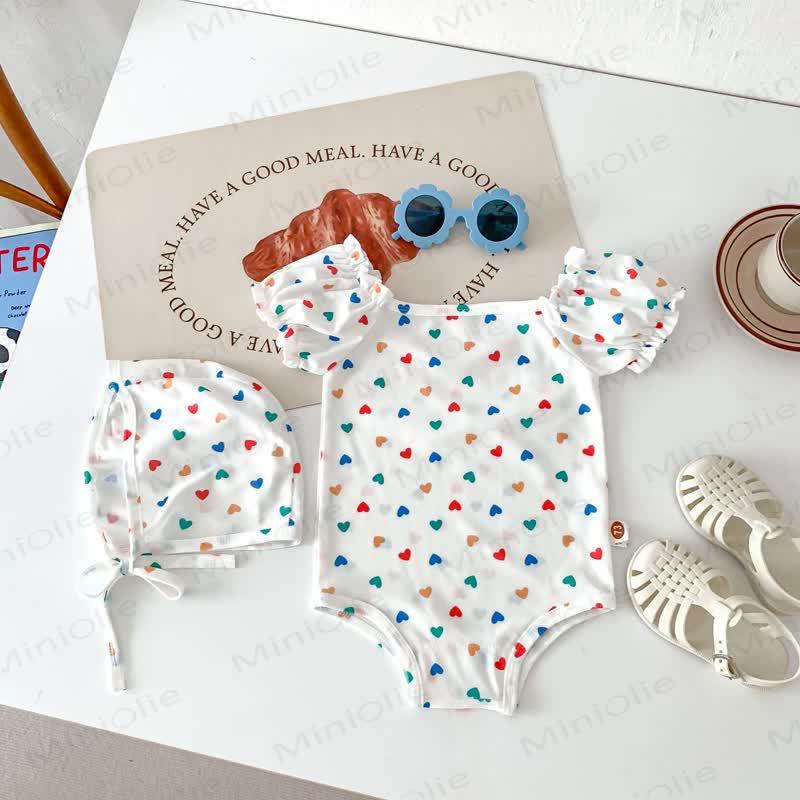 Baby Girl One-piece Swimsuit with Hat - image 13