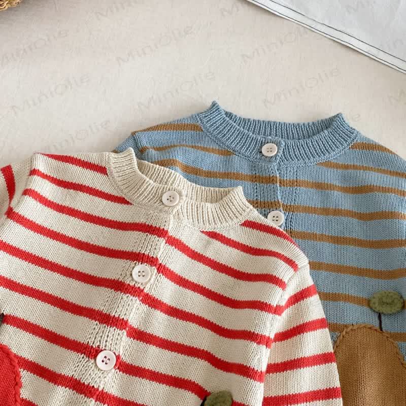 Baby Toddler Apple Striped Cardigan - image 10
