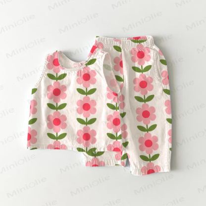 Baby Toddler Floral White Top and Shorts 2-piece Set - White - 3-4T - image 1