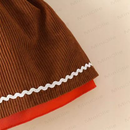 Baby Gingerbread Man Corduroy Bow Dress - image 5