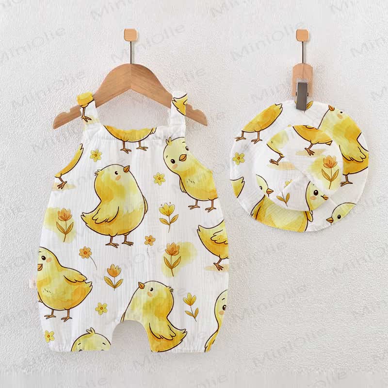 Baby White Chicken Romper with Hat - White - 18-24M - image 1