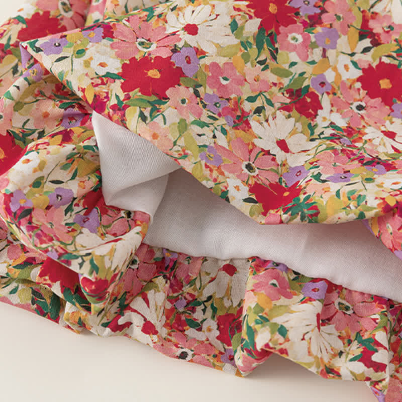 Toddler Cute Red Flower Suspenders Dress - image 9