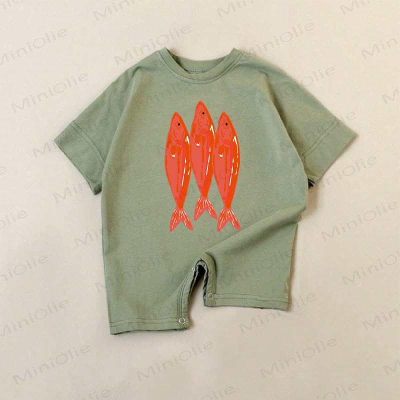 Baby Red Sardines Green Romper - Green - 18-24M - image 1