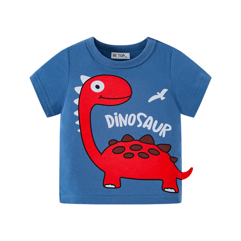 Kid Boy Cartoon Dinosaur Printed T-Shirt - Blue - 10Y - image 8