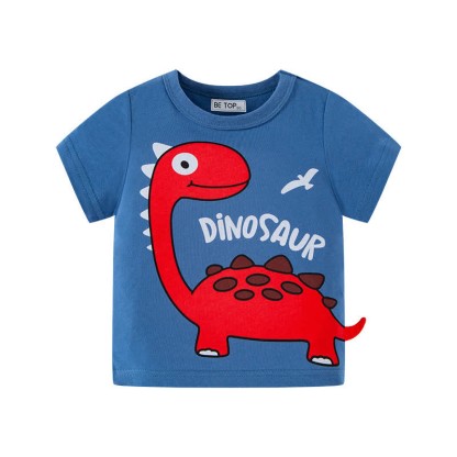 Kid Boy Cartoon Dinosaur Printed T-Shirt - Blue - 10Y - image 8