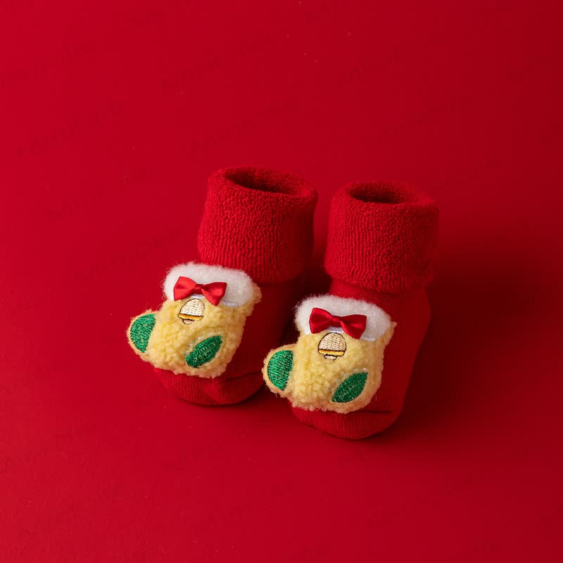 Baby Toddler Fleece Lined Christmas Socks - Belt - 1-3T - image 7