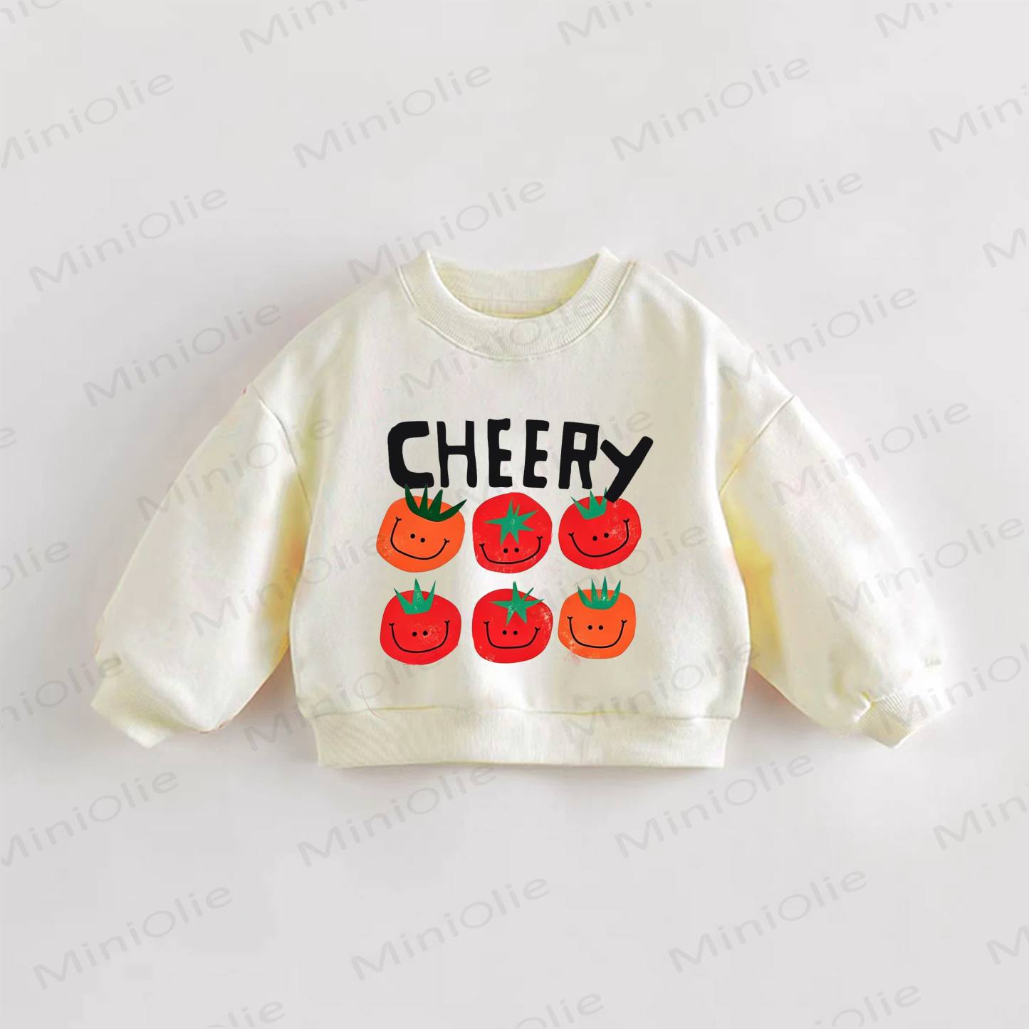 CHEERY Baby Toddle Tomato Print Sweatshirt - Cream - 3-5T - image 1