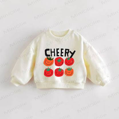 CHEERY Baby Toddle Tomato Print Sweatshirt - Cream - 3-5T - image 1