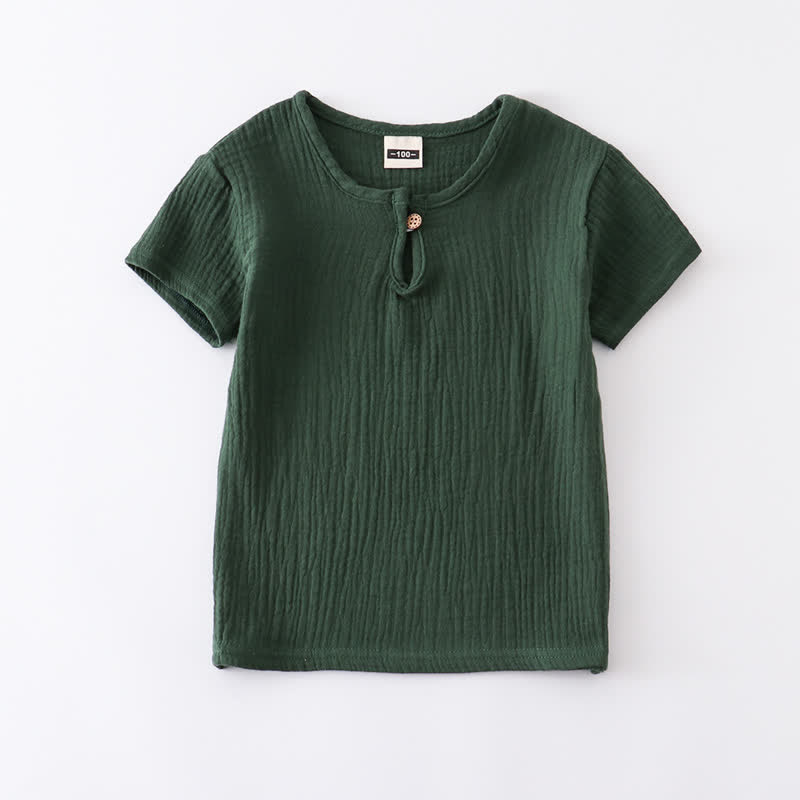 Body Toddler Solid Color Gauze T-Shirt - Green - 5-7T - image 11