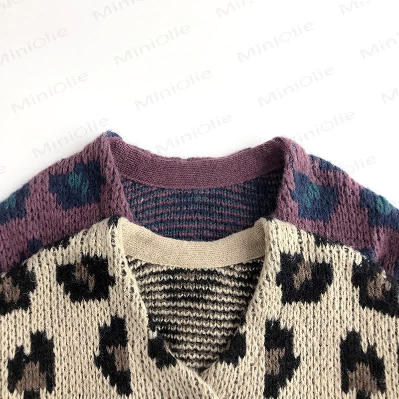 Toddler Leopard Print Knitted Cardigan - image 7