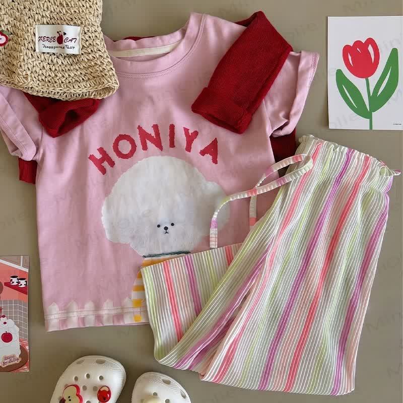 Toddler Girls Striped Full-Print Pants - Multicolor Striped - 8-9T - image 3