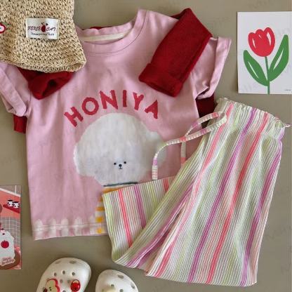 Toddler Girls Striped Full-Print Pants - Multicolor Striped - 8-9T - image 3