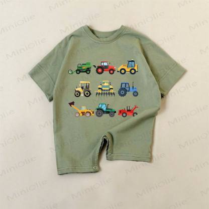 Baby Green Excavator Print Romper - Green - 18-24M - image 1