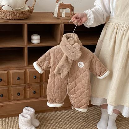 Baby Scarf Cute Cartoon Quilted Romper - image 12