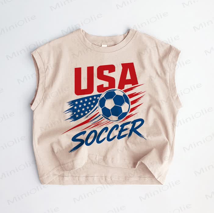 USA SOCCER Baby Toddler Khaki Tank Top - Khaki - 3-5T - image 1