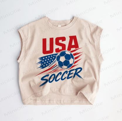 USA SOCCER Baby Toddler Khaki Tank Top - Khaki - 3-5T - image 1