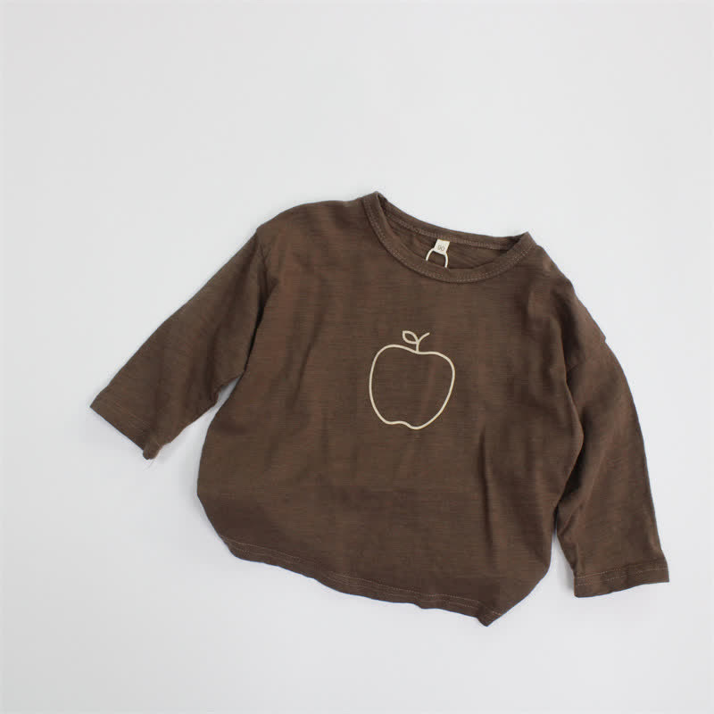 Toddler Apple Simple Drawing T-Shirt - Coffee - 8Y - image 8