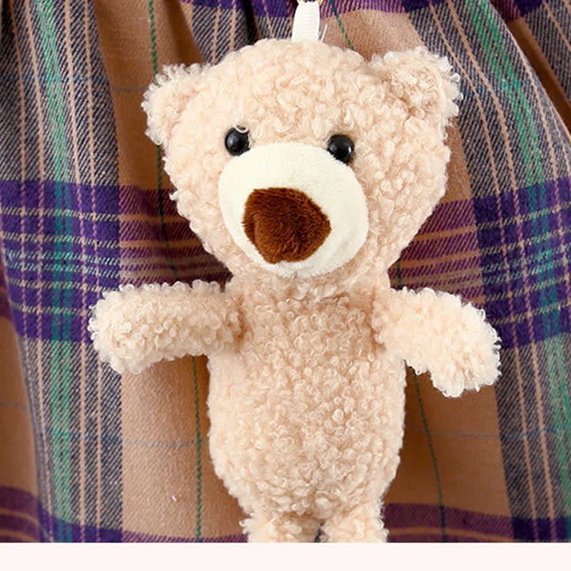 Baby Plaid Dress with Bear Doll - image 8