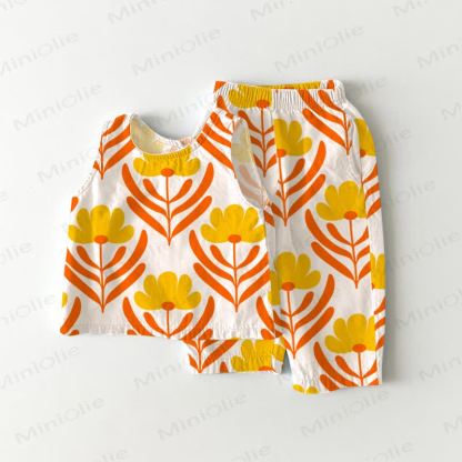 Baby Toddler White Flower Sleeveless Set - White - 3-4T - image 1
