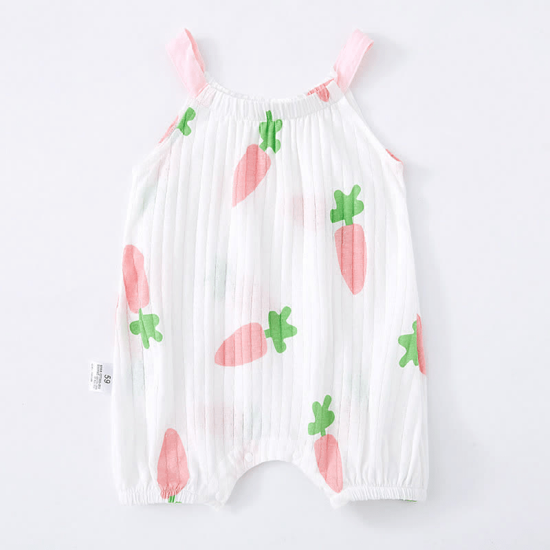 Baby Newborn Fruit Animal Strap Romper - White - 12-18M - image 5