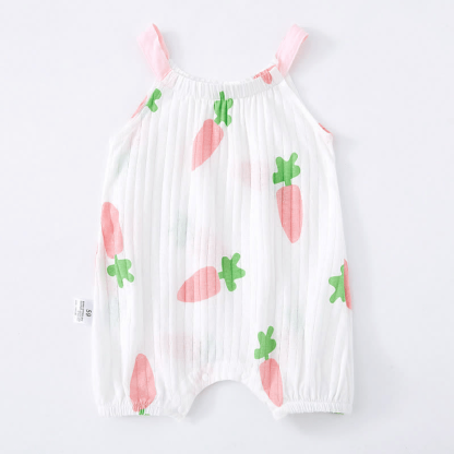 Baby Newborn Fruit Animal Strap Romper - White - 12-18M - image 5