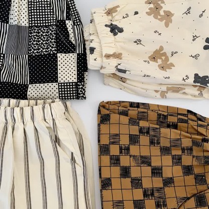 Toddler Bear Plaid Dots Striped Pants - image 6