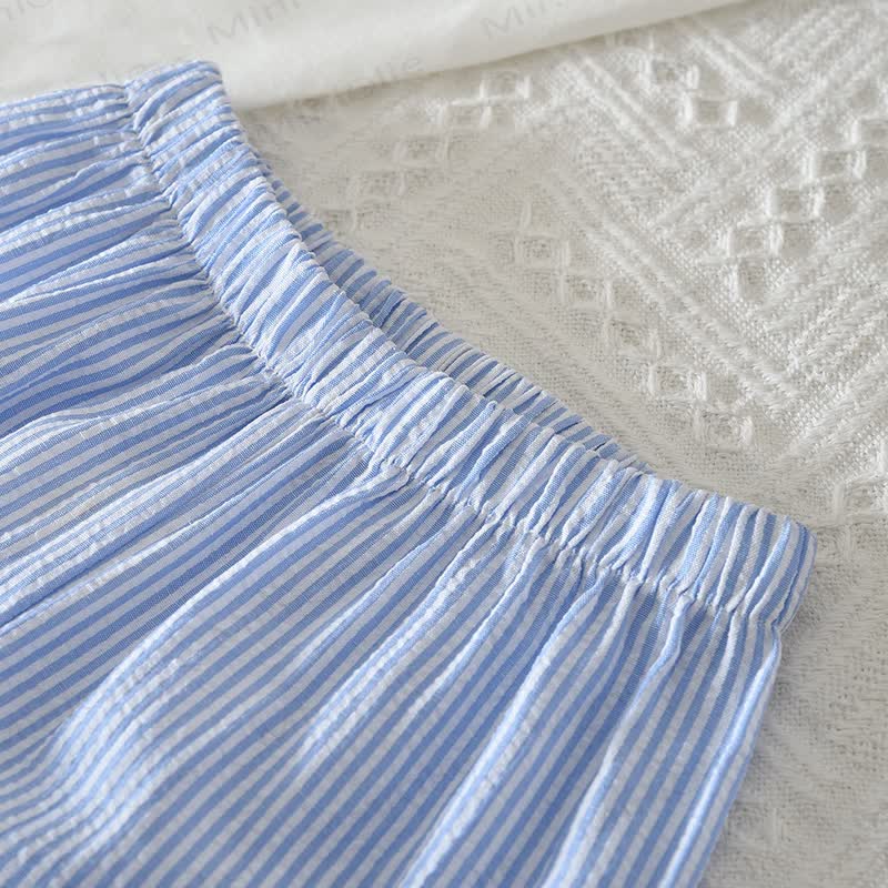 Toddler Girl Blue Top and Pants Striped Set - image 4