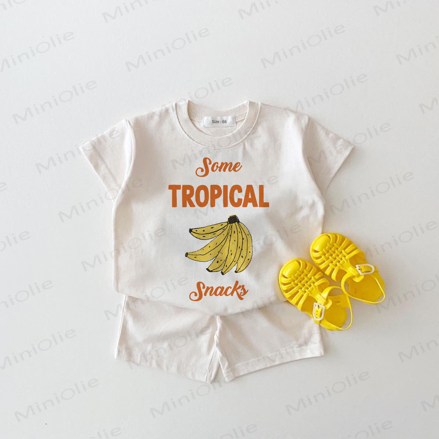 SOME TROPICAL SNACKS Baby Banana Tee and Shorts 2-piece Set - White - 18-24M - image 1