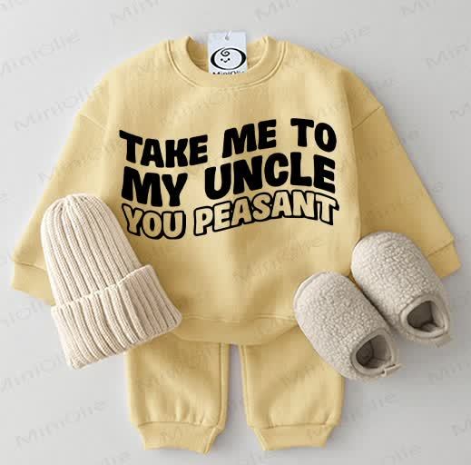 TAKE ME TO MY UNCLE YOU PEASANT Baby 2-piece Set - Yellow - 2-3T - image 8