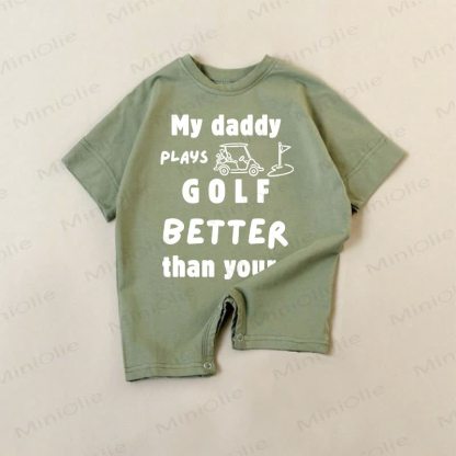 MY DADDY PLAYS GOLF BETTER THAN YOURS Baby Green Romper - Green - 18-24M - image 1