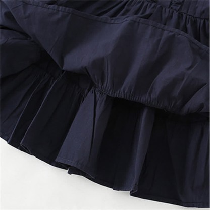 Toddler Kid Dark Blue Solid Color Dress - image 6