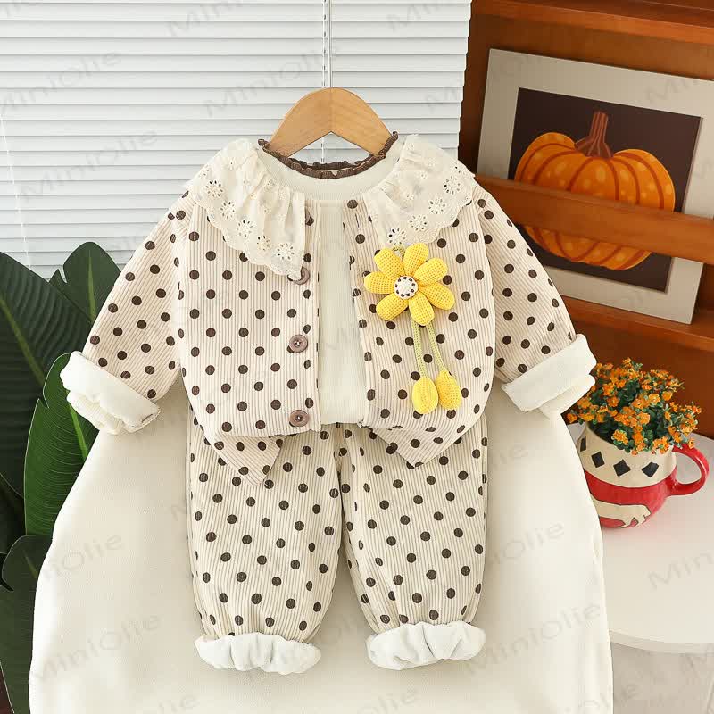 Baby Toddler Girl Flower Dot 2-piece Set - image 5