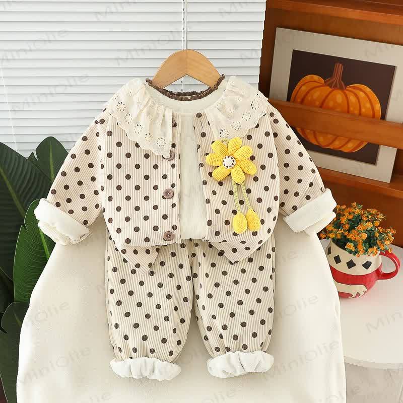 Baby Toddler Girl Flower Dot 2-piece Set - image 5