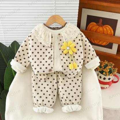 Baby Toddler Girl Flower Dot 2-piece Set - image 5
