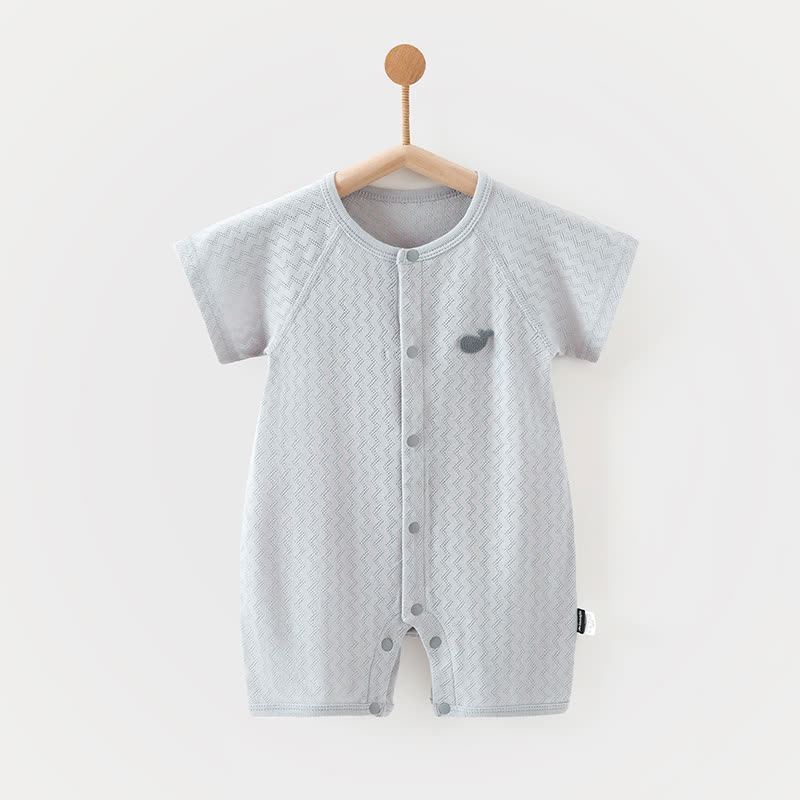 Baby Pure Cotton Textured Romper - Blue - 18-24M - image 4