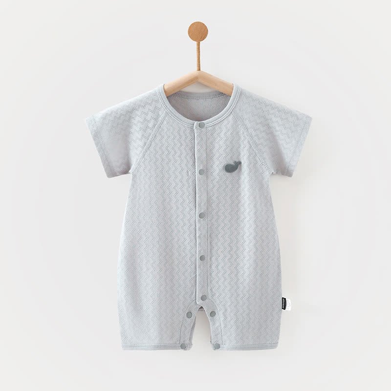 Baby Pure Cotton Textured Romper - Blue - 18-24M - image 4