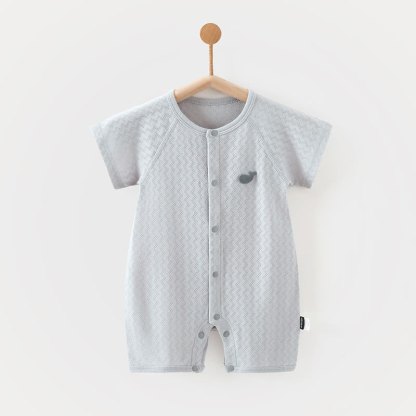 Baby Pure Cotton Textured Romper - Blue - 18-24M - image 4