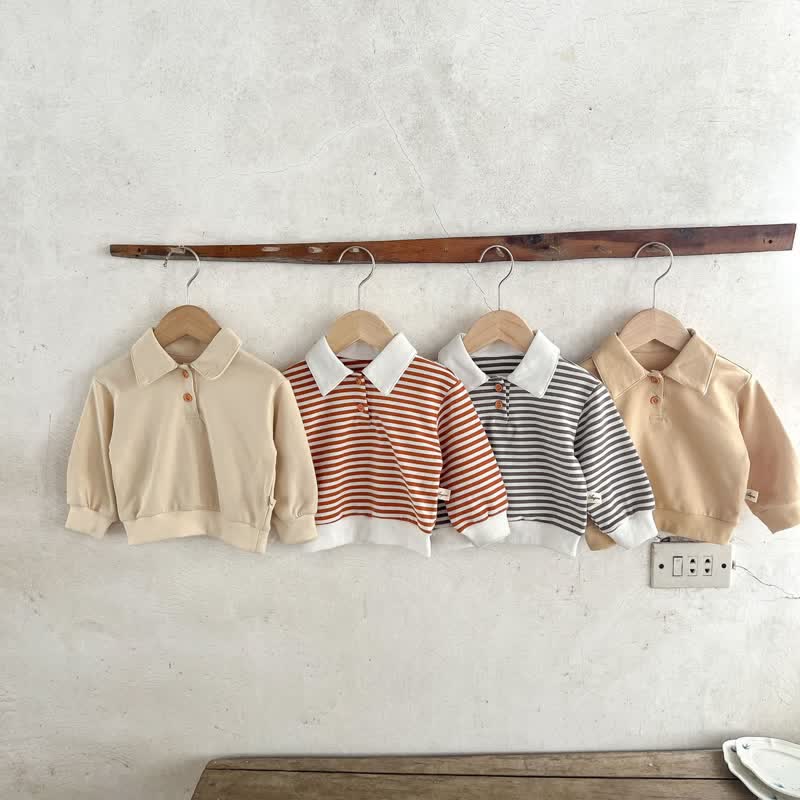 Striped sales polo sweatshirt