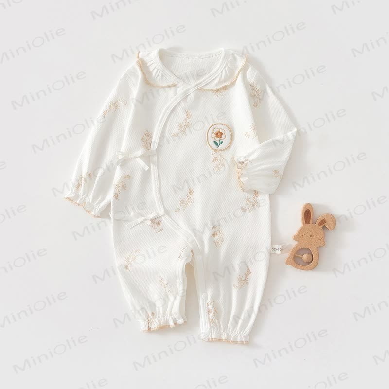Baby Newborn Flower Kimono Romper - Brown - 3-6M - image 4
