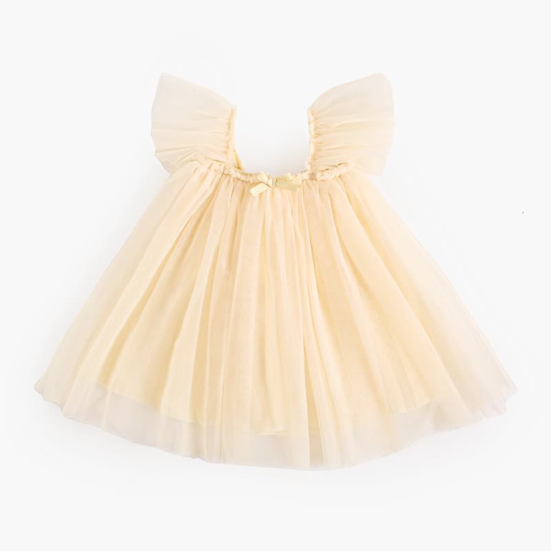 Baby Toddler Solid Color Tulle Bow Dress - Apricot - 4-5T - image 15