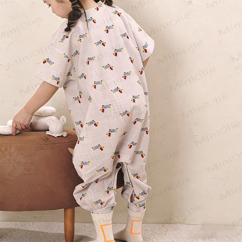 Toddler Animal/Dot/Stripe Print Snap Romper - image 8