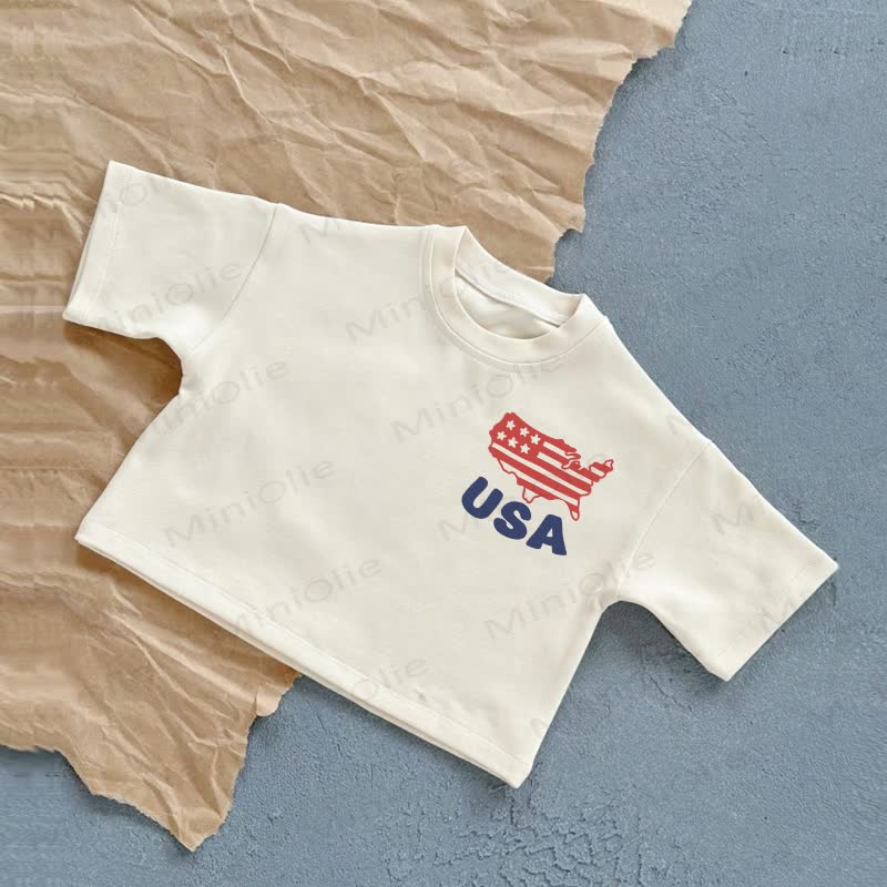 USA Baby Flag T-Shirt - White - 2-3T - image 1